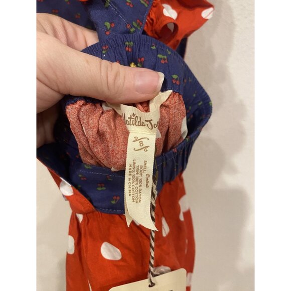 Matilda Jane Romper Girls 8 Red White Polka Dot Blue Most Magical Day Ruffle - Picture 6 of 7